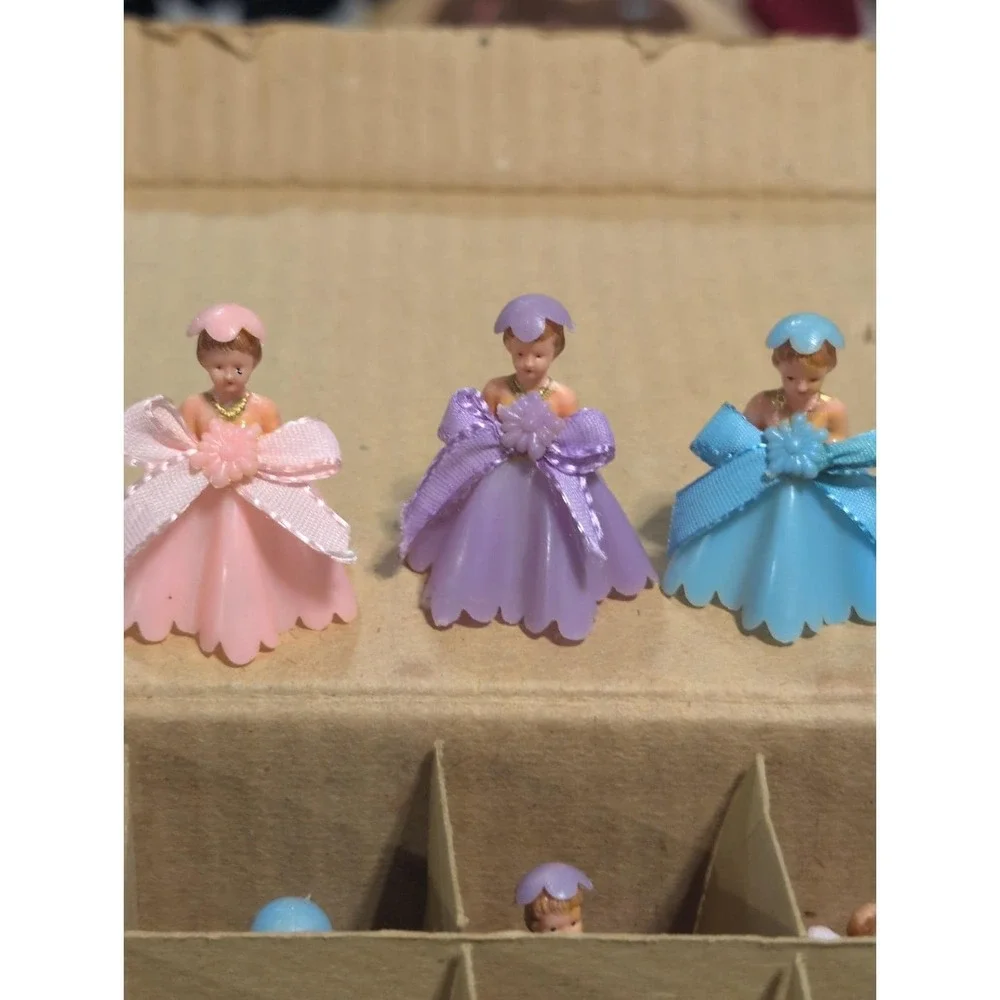 21 Ballroom Ladies Cake Decorations Hong Kong Pink Blue Lav 1.5 In Tall, 1950s